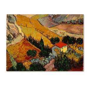 Trademark Fine Art -Vincent Van Gogh 'Landscape with House' Canvas Art - 1 of 2