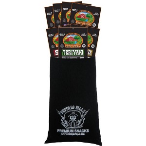 Buffalo Bills 7-Piece Country Cut Beef Jerky Sampler Black Velour Wine Gift Bag (seven 1.5oz packs) - 1 of 4
