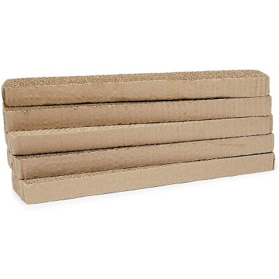 Zodaca Cat Scratching Cardboard Pad Replacements with Catnip, Kitty Scratch Board Bed Lounge (17 x 4 x 1 in, 5 Pack)