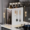 Gustowave Kitchen Two-Layer Desktop Storage Rack With Dustproof Door + 4 Hooks, Cabinet Spice Storage Rack - 2 of 4