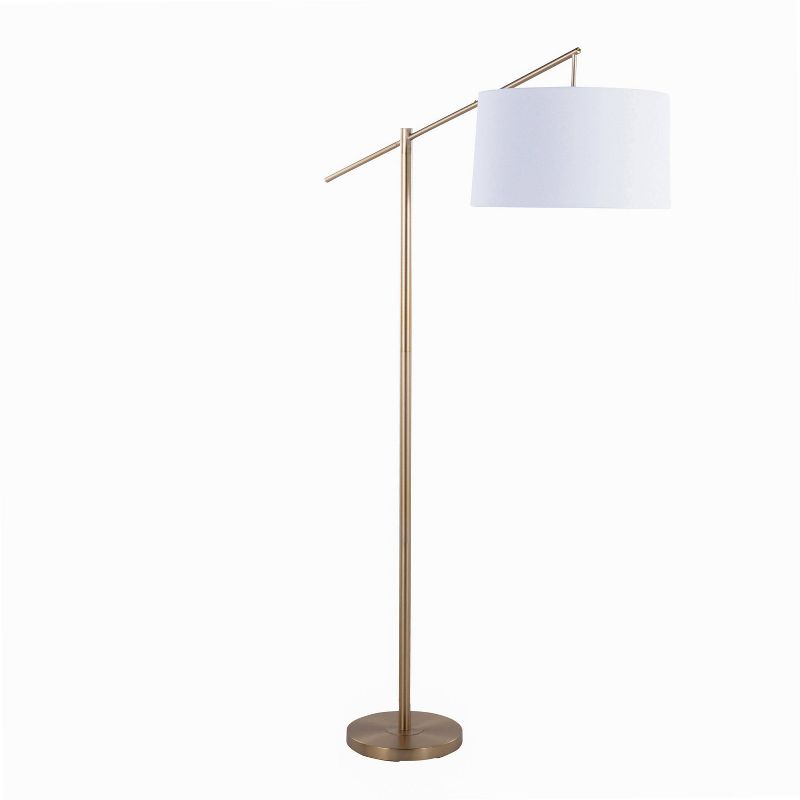 LumiSource Casper 69&#34; Contemporary Metal Floor Lamp in Gold Metal with Off-White Linen Shade from Grandview Gallery, 3 of 11