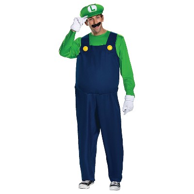 Mens Super Mario Bros. Deluxe Luigi Costume - Medium - Multicolored