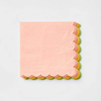 30ct Scalloped Lunch Napkins - Spritz™