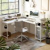 68 inch Gaming Desk with Power Outlet, Reversible L Shaped Desk with Monitor Stand & Storage Shelves, Corner Computer Desk - 2 of 4
