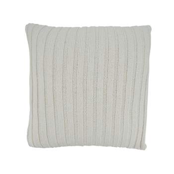 Saro Lifestyle Knitted Design Pillow - Down Filled, 20" Square, Ivory