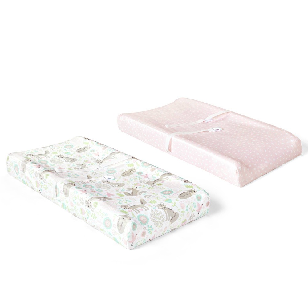 Photos - Changing Table Lush Décor Soft & Plush Changing Pad Cover - Pixie Fox Geo - 2pk