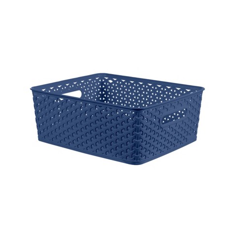 Y-Weave Medium Decorative Storage Basket Blue - Brightroom™