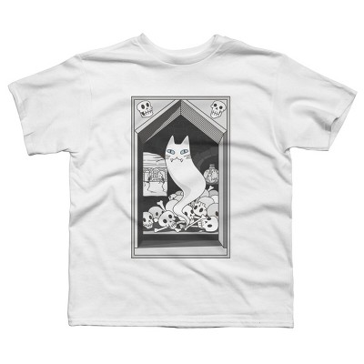 Boy's Design By Humans Ghost cat the Keeper of the Crypt By runcatrun T-Shirt