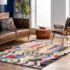 nuLOOM 8'6"x11'6" Hand Tufted Ofelia Area Rug Ivory/Pink: Wool, Geometric Pattern, Low Pile, Indoor Use - image 2 of 4