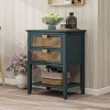 NicBex Modern American Farmhouse End Table with 2 Drawers & Bottom Shelf,Rustic Side Table,Console Table for Bedroom,Living Room - 2 of 4