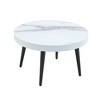 NicBex Round Coffee Table, 23.6 Inch, Natural Wood Grain Texture, Black Metal Leg, Suction Molding - 4 of 4