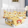Cartoon Duck Comforter Set Twin Size – 3Pcs Cute White Goose Bedding with Botanical Flowers, Farmhouse Quilt Set for Women & Men - 3 of 4