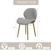 SEVOBAL Dining Chairs Set of 2 Modern Minimalist Teddy Velvet Chairs with Gold Metal Legs and Comfortable Backrest, Gray, 20.4"*15.51"*33.27" - 4 of 4