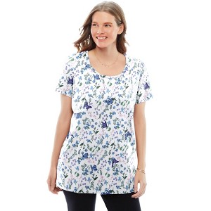 Woman Within Perfect Printed Short-Sleeve Scoopneck Tee - 1 of 4