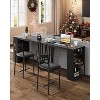Whizmax 2-Person Dining Table Set - 16" Wide Cushioned Chairs & Flip-Top Extension, Bar Height Table for 2-4 People, Sturdy Kitchen Set - 4 of 4