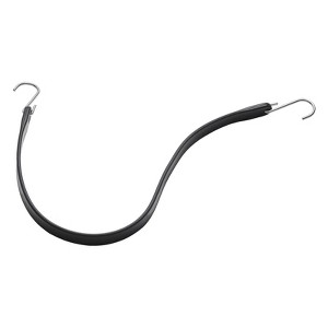 VEVOR 10 Piece Flat Bungee Cord, 20 mm Heavy Duty Bungee Straps with Steel S-Hooks, 24" Elastic Bungee Rope for Cargo, Tarps, Trucks and Tent, Black - 1 of 4