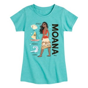 Girls' - Disney Princess - Moana Voyager Powerful Strong Fitted Short Sleeve Graphic T-Shirt - 1 of 4