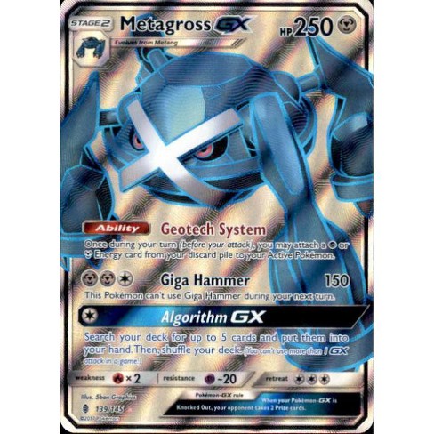 Pokemon Sun And Moon Guardians Rising Ultra Rare Full Art Metagross Gx 139