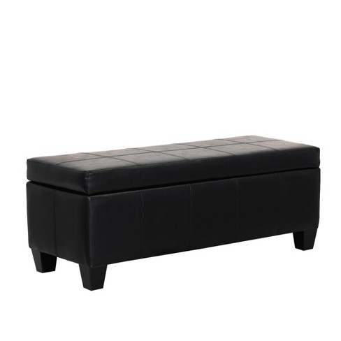 WestinTrends 42 Storage Ottoman Bench for Living Room Bedroom Black