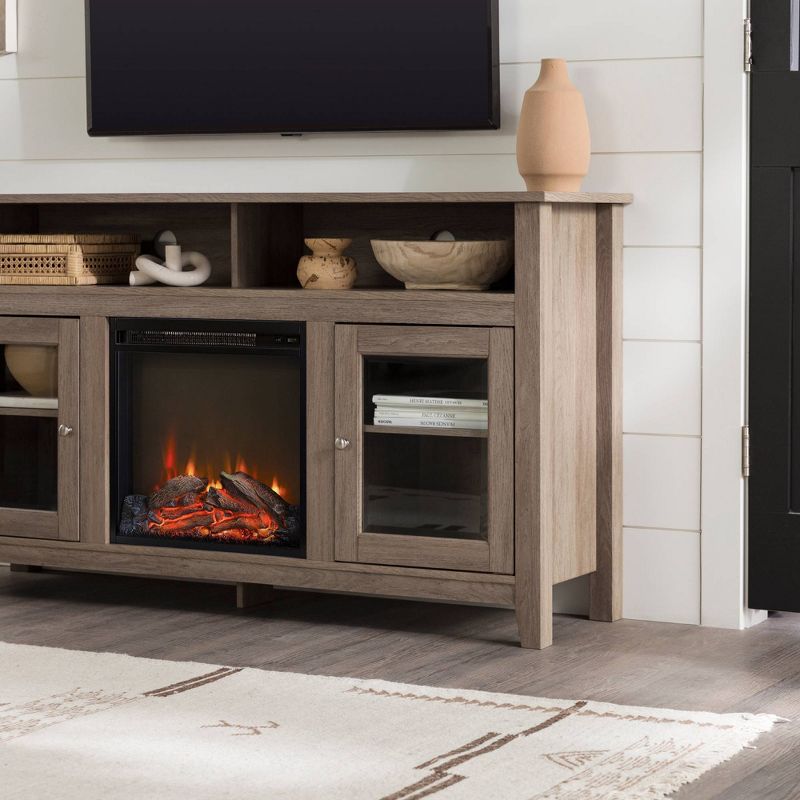 Ackerman Modern Transitional Tall with Electric Fireplace TV Stand for TVs up to 65" - Saracina Home, 6 of 12