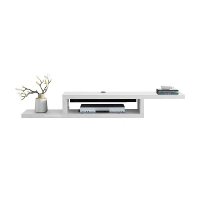 Asymmetrical Wall Mounted Console TV Stand for TVs up to 60" White - Martin Furniture