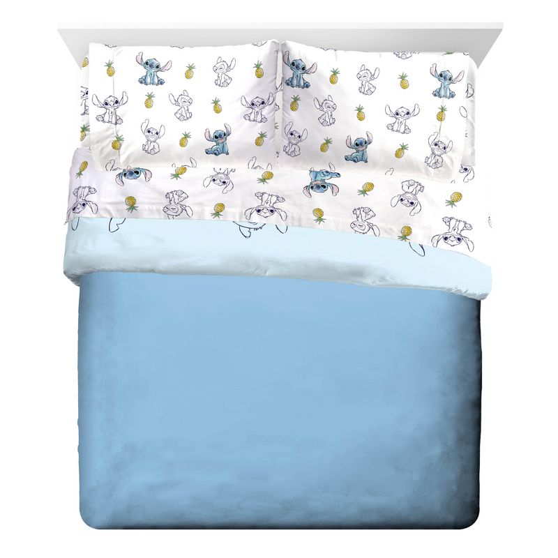 Saturday Park Disney Lilo & Stitch Watercolor Vibes 100% Organic Cotton Bed Set, 4 of 10