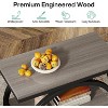 CAVINAS Industrial Style Narrow Wood Coffee Table with 3 Shelves,Slim Round End Table for Bedroom,Living Room,Living Room Furniture - 4 of 4