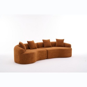 TiramisuBest LY-003 Beige White Deep Seat Compression Sofa 3 Seater with Beige for sofa - 1 of 4