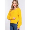 Slickblue Women's Double V-Neck Sweater, Long Sleeve Relaxed Fit, Black/Grey/Red/Yellow Knit, Size S-L - 2 of 4