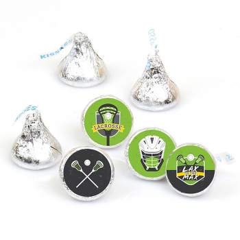 Big Dot of Happiness Lax to the Max Lacrosse Party Round Candy Sticker Favors Labels Fits Chocolate Candy (1 sheet of 108)