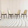 SEVOBAL Dining Chairs Set of 4 Modern PU Leather Curved Back Chair with Soft Cushioned Seat and Black Metal Legs, Beige, 21.65"*16.93"*33.07" - 3 of 4