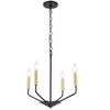 Elegant Lighting Enzo 4 light Black and Brass pendant - 4 of 4