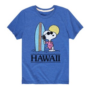 Boys' - Peanuts - Snoopy In Hawaii Short Sleeve Graphic T-Shirt - 1 of 4