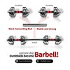 Naysaye Dumbbell 66LBS Adjustable Set with 3 in 1 Barbell Connector Chrome Plated Weights for Home Gym, Silver, 18.5"*11.81"*7.87" - 2 of 4