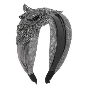 Unique Bargains Women's Rhinestone Wide-side Headband 5.91"x4.33" 1 Pc - 1 of 4