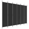 vidaXL 6-Panel Room Divider Black 118.1"x86.6" Fabric - 2 of 4
