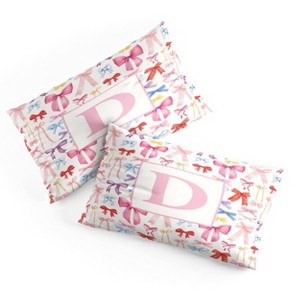 Deny Designs King April Lane Art Bows Monogram D Microfiber Printed Pillow Sham - 1 of 3