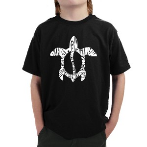 LA Pop Art Boy's Word Art T-shirt - Honu Turtle - Hawaiian Islands - 1 of 4