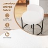 Tangkula Boucle Counter Stools Set of 2 w/Curved Backrest Metal Frame Comfy Footrest - 4 of 4