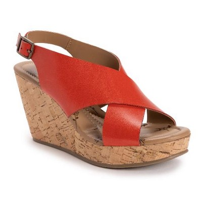 Red wedge hot sale sandals target