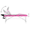 vidaXL 4-Zone Foldable Massage Table Aluminum Black and Pink - 4 of 4