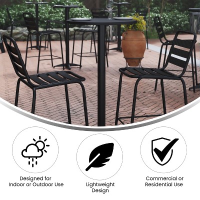 Mellie 23.5" Black Round Aluminum Bar Height Table