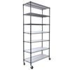 FONTOI 7 Tier Wire Shelving Unit, Adjustable Storage Racks with Wheels & Shelf Liners for Kitchen, Garage, Black, 48"*81.5"*18" - 2 of 4