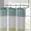 VYNXARIA Faux silk lightweight dupioni fabric shower curtain£¬Green - 3 of 4