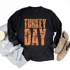 Turkey Day Block Distressed - Women's Garment Dyed Long Sleeve Graphic T-Shirt - 2 of 4