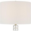 Possini Euro Design Cecil 31" Tall Large Modern End Table Lamp Clear Gold Brass Finish Acrylic Metal Single White Shade Living Room Bedroom Bedside - 3 of 4