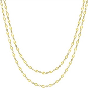 Gold Beaded Wave Chain Necklace for Women, 14K Gold Plated Layered Minimalist Choker - 1 of 4