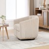 32.28'' Chenille 360° Swivel Barrel Accent Chair with Cushioned Seat, Metal Base and Pumpkin-Shaped Design - 3 of 4