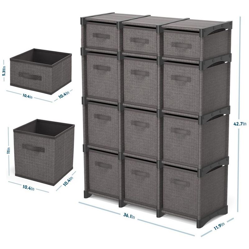 Nestl Cube Storage Organizer with DIY Shelf and Fabric Storage Bins, 2 of 9
