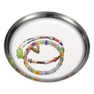 Unique Bargains Stainless Steel Decorative Round Jewelry Serving Trays for Candle Drink - 1 of 4